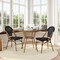 Flash Furniture Marseille French Bistro 31.5in. Table, Black Textilene, Glass Top w/2 Stack Chairs - Natural Frame SDA-AD641011-80-2107-BK-NAT-GG - alternate 1
